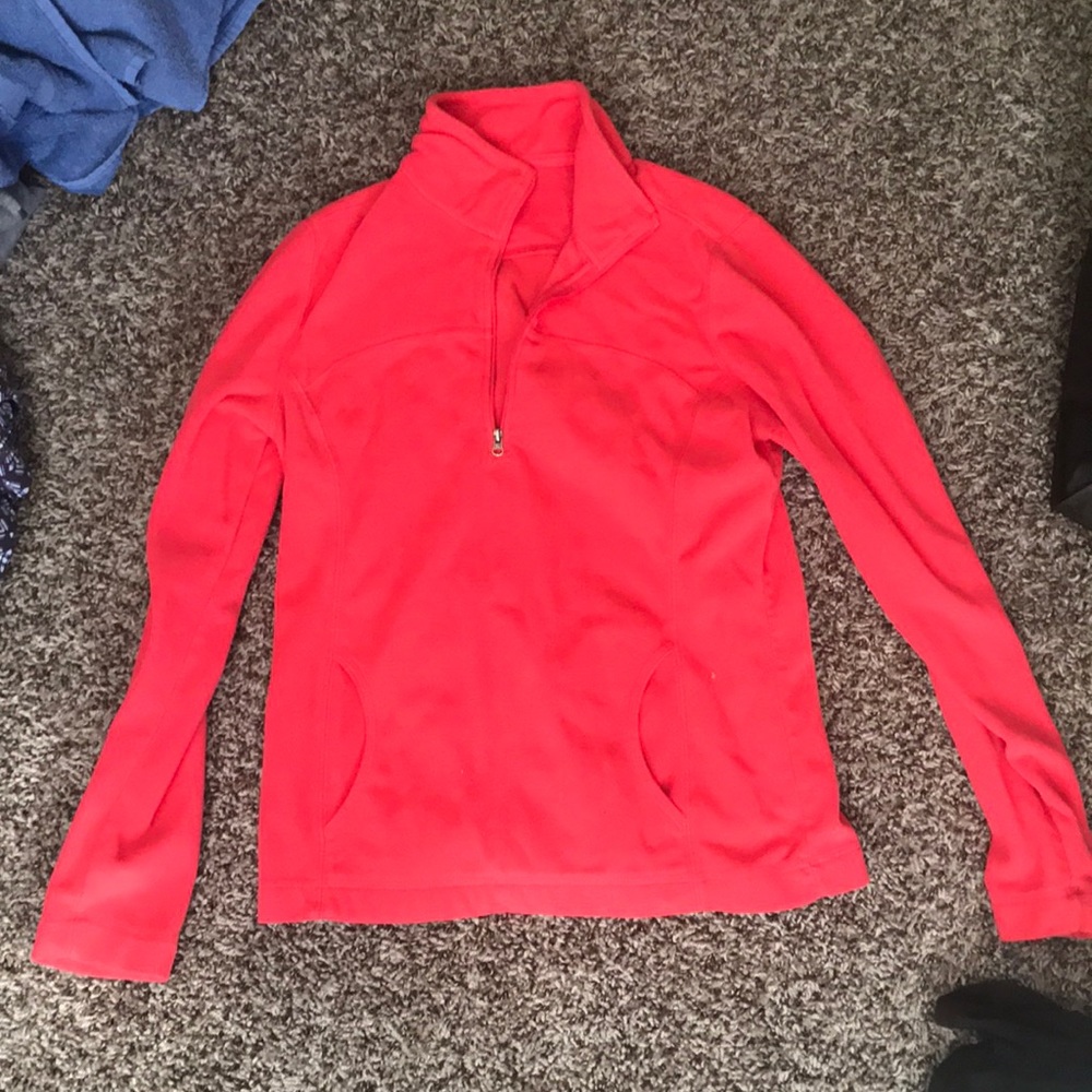 Quarter zip peach very fuzzy!